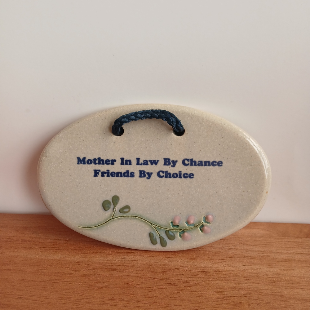 Ceramic Wall Plaque with Floral Design